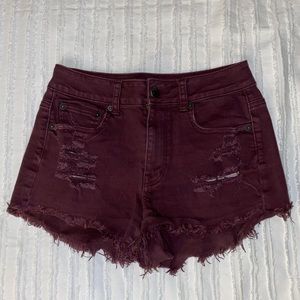 American Eagle High Rise Distressed Denim Shorts
